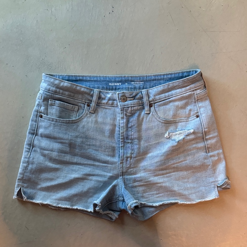 Old Navy Distressed Light Blue Jean Shorts